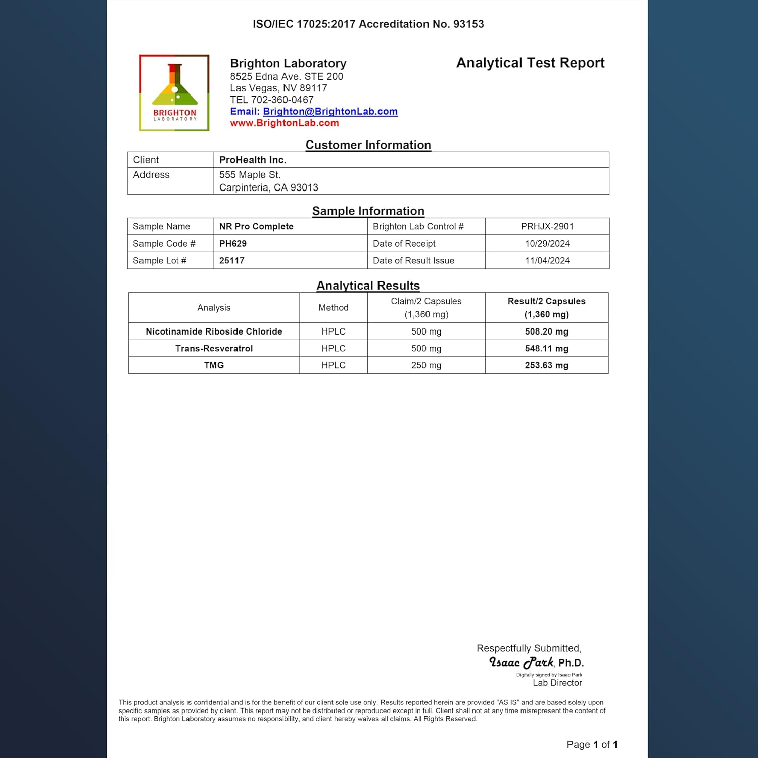 ProHealth Nicotinamide Riboside Pro Complete NAD Supplement - 3 Pack, 690mg NMN Equivalent, 500mg Niagen NR, 250mg TMG, 500mg Trans-Resveratrol, 30 Servings