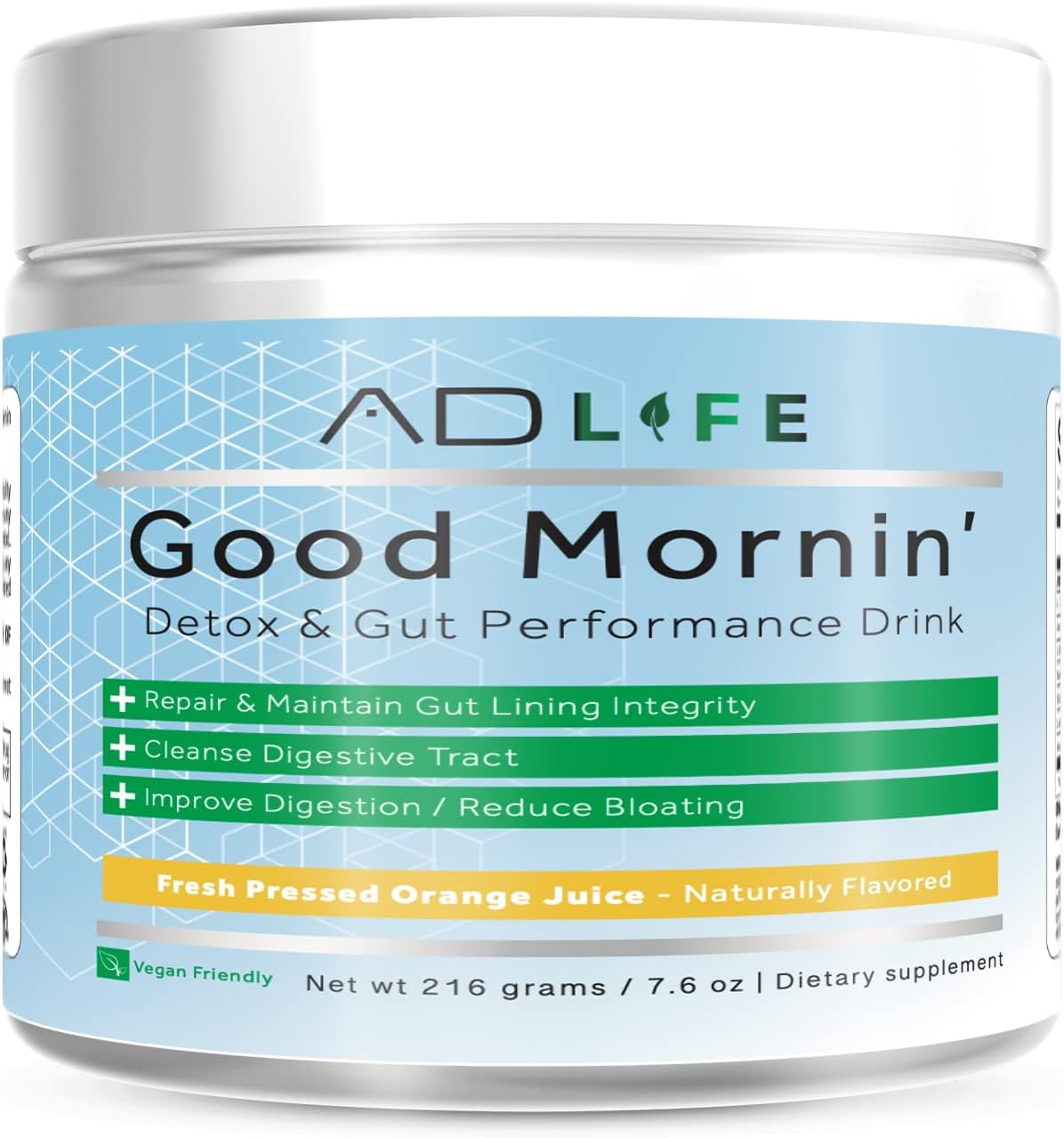 Project AD Life Good Morning Detox Drink with L-Glutamine, Apple Cider Vinegar, Aloe Vera - 24 Servings