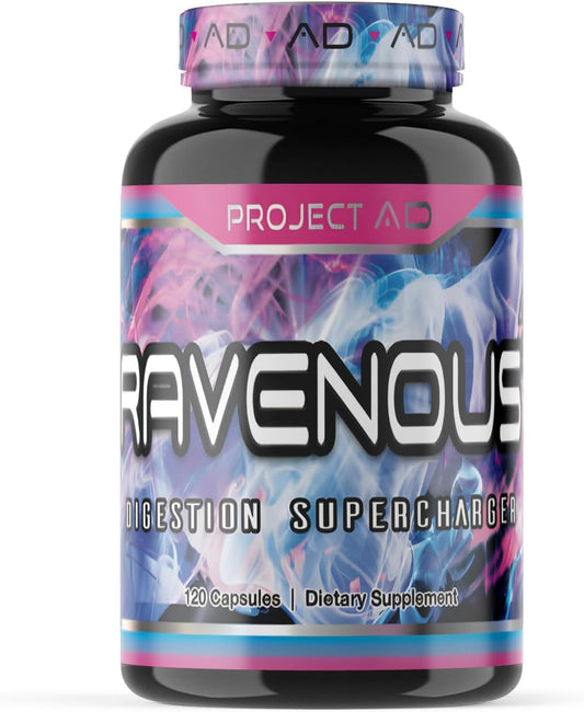 Project AD Ravenous: Bulking Supercharger for Athletes - 120 Capsules, Enhances Recovery & Reduces Gas