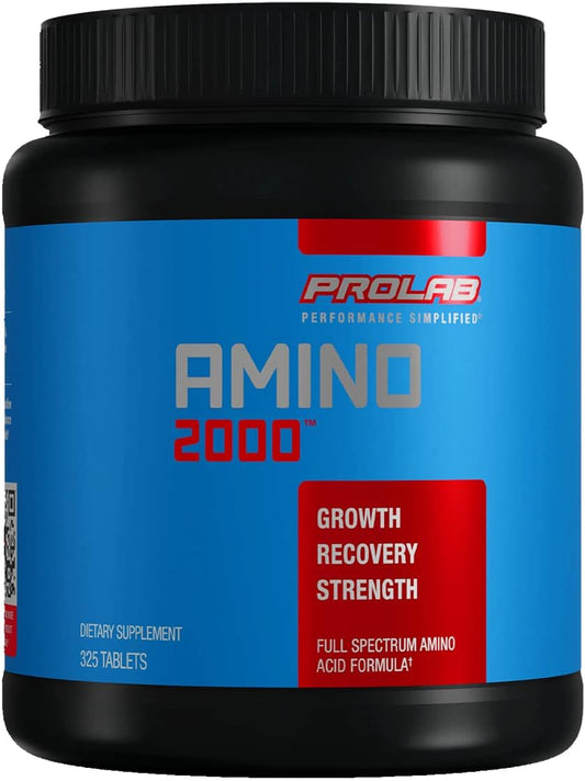 Prolab Nutrition Amino 2000 Tablets for Muscle Recovery and Lean Muscle Mass - Essential Amino Acids (EAAs)