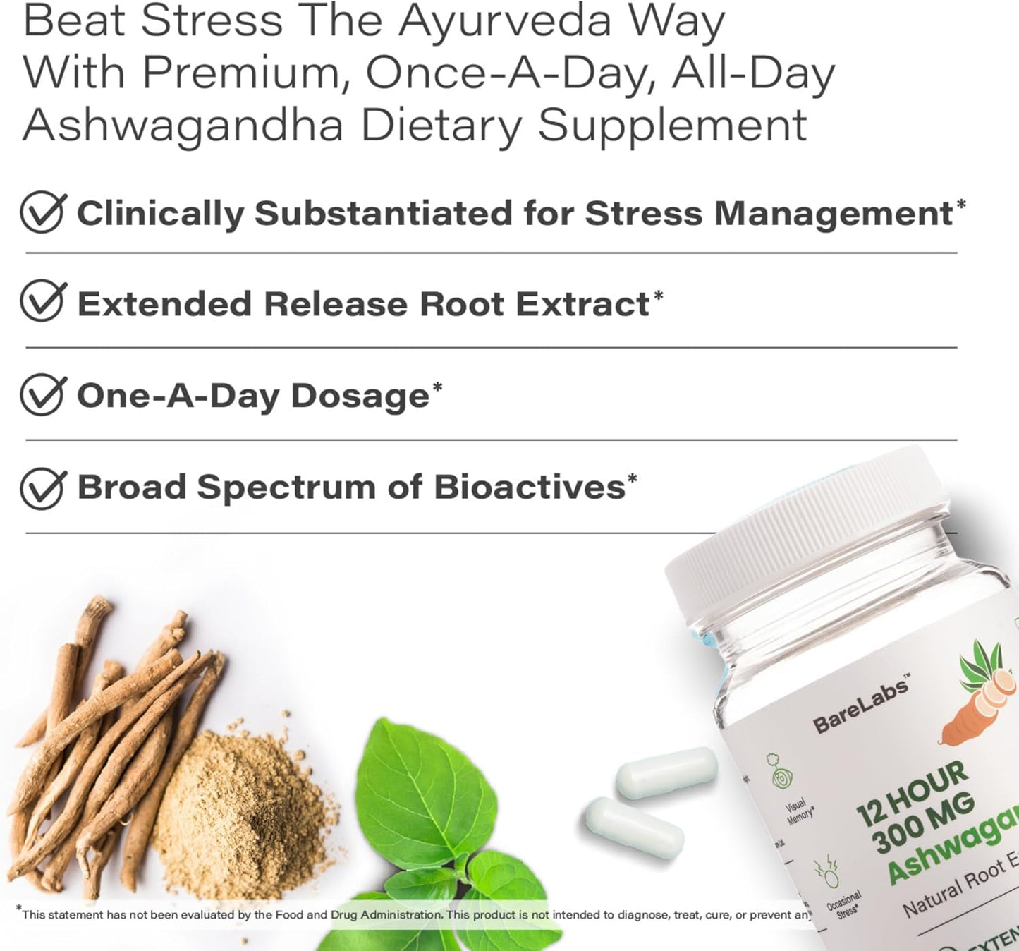 Prolanza® Ashwagandha 300mg Capsules - Advanced 12 Hour Time Release - Natural Root Extract - Sleep, Energy, Stress Support - 30 Day Supply for Men and Women
