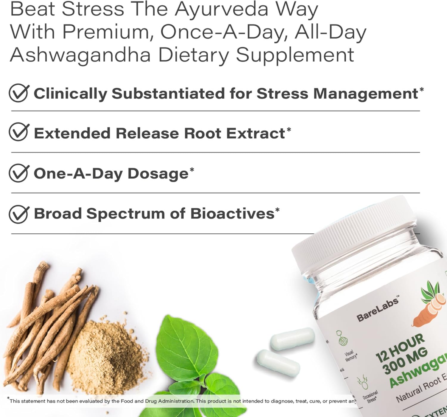 Prolanza® Ashwagandha 300mg Capsules - Advanced 12 Hour Time Release - Natural Root Extract - Sleep, Energy, Stress Support - 30 Day Supply for Men and Women