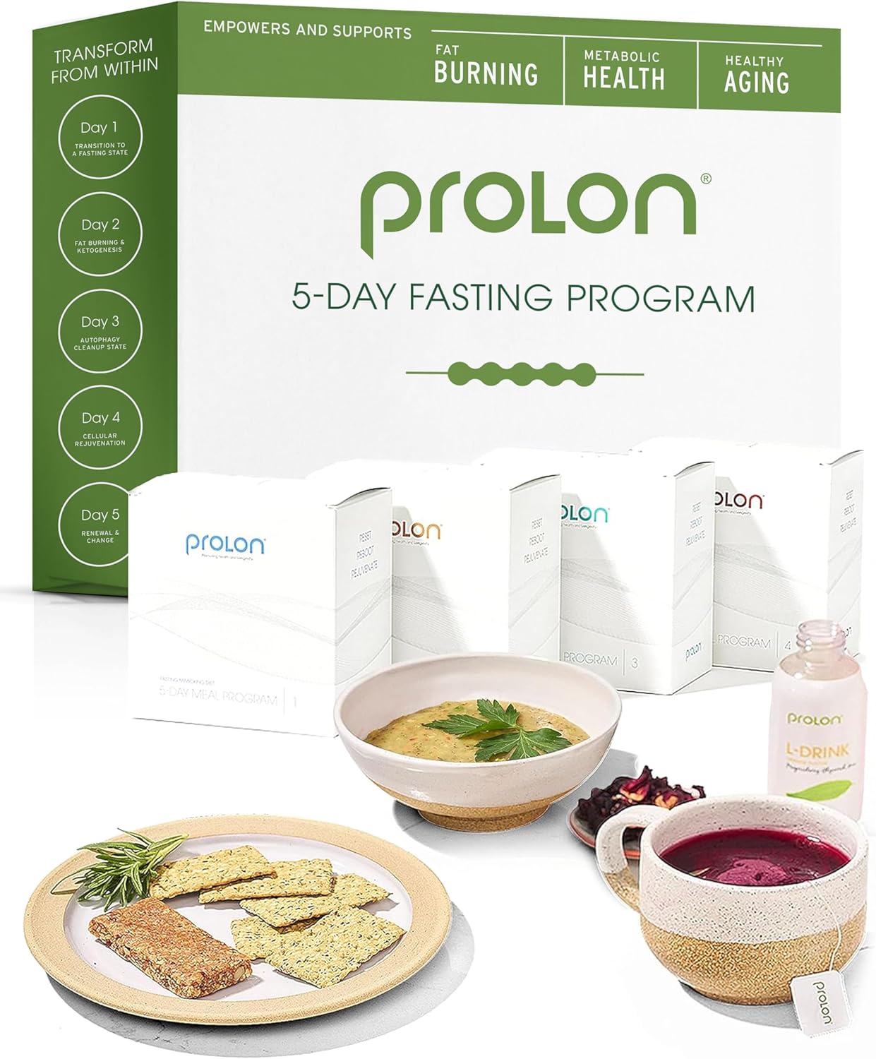 ProLon 5 Day Fasting Kit for Women & Men | Plant Based Low Calorie Meals | Supports Fasting Without Breaking Fast | Version 1 Kit
