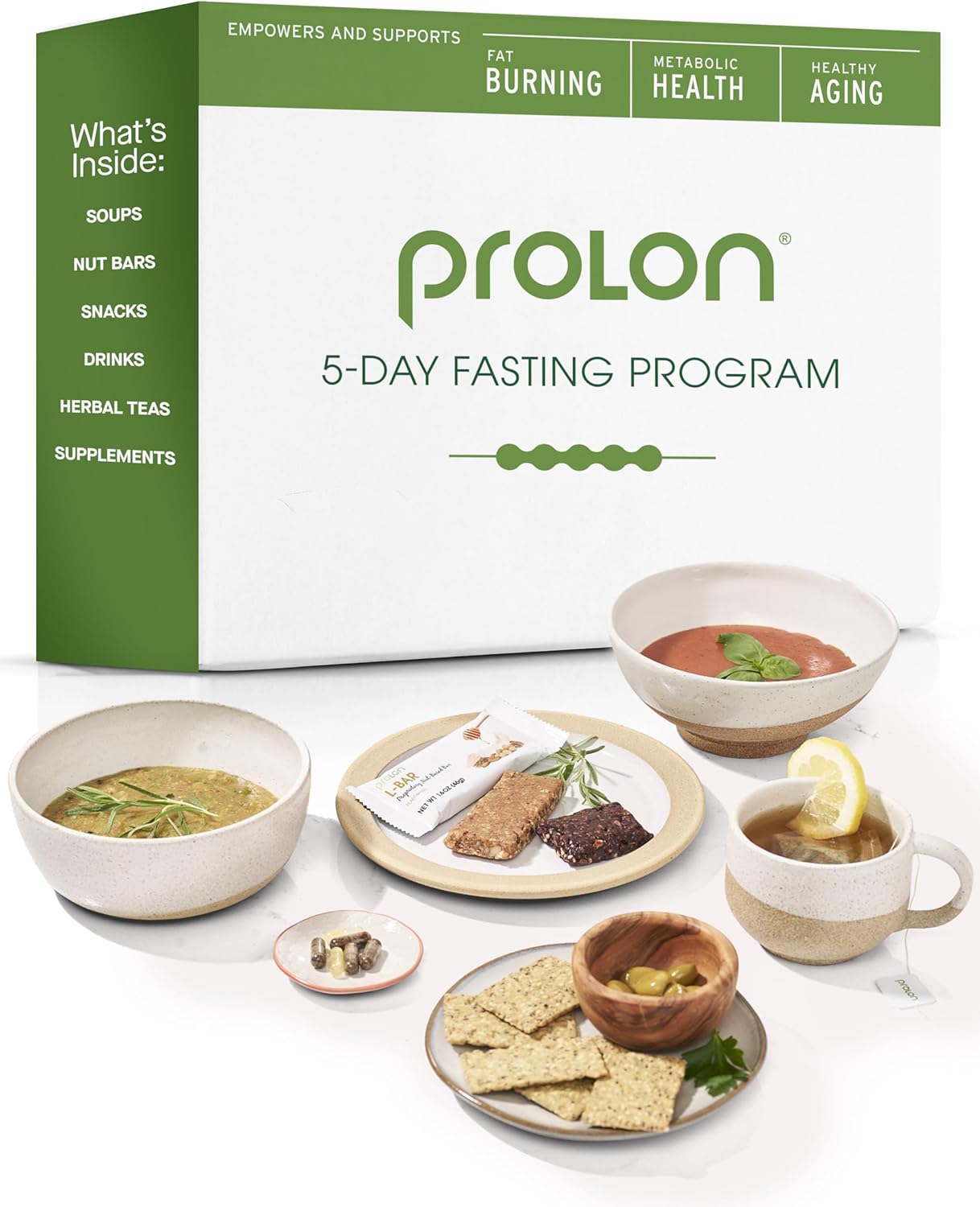 Prolon 5 Day Fasting Kit Version 3 - Plant Based Meals for Women & Men, Low Calorie Snacks, Supports Fasting
