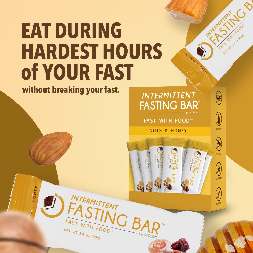 Prolon Fast Bars: Keto, Gluten Free, Dairy Free, Plant Based Protein Bars for Intermittent Fasting (12 Ct)