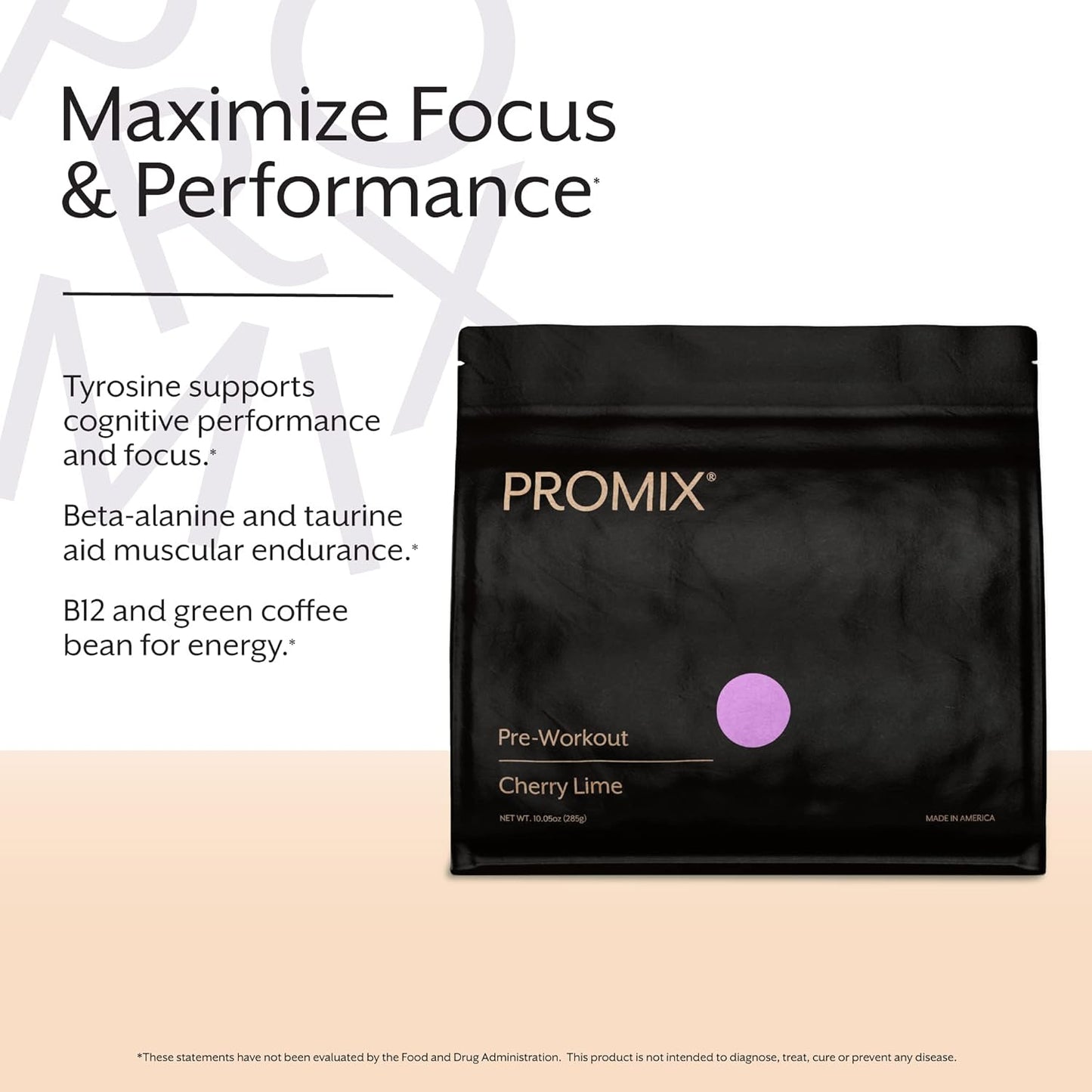 Promix Nutrition Cherry Lime Pre-Workout Powder - Boost Focus & Performance - Aids Muscle Gain & Endurance - With Vitamin B12, Caffeine, Beta-Alanine, L-Tyrosine - Gluten & Dairy-Free