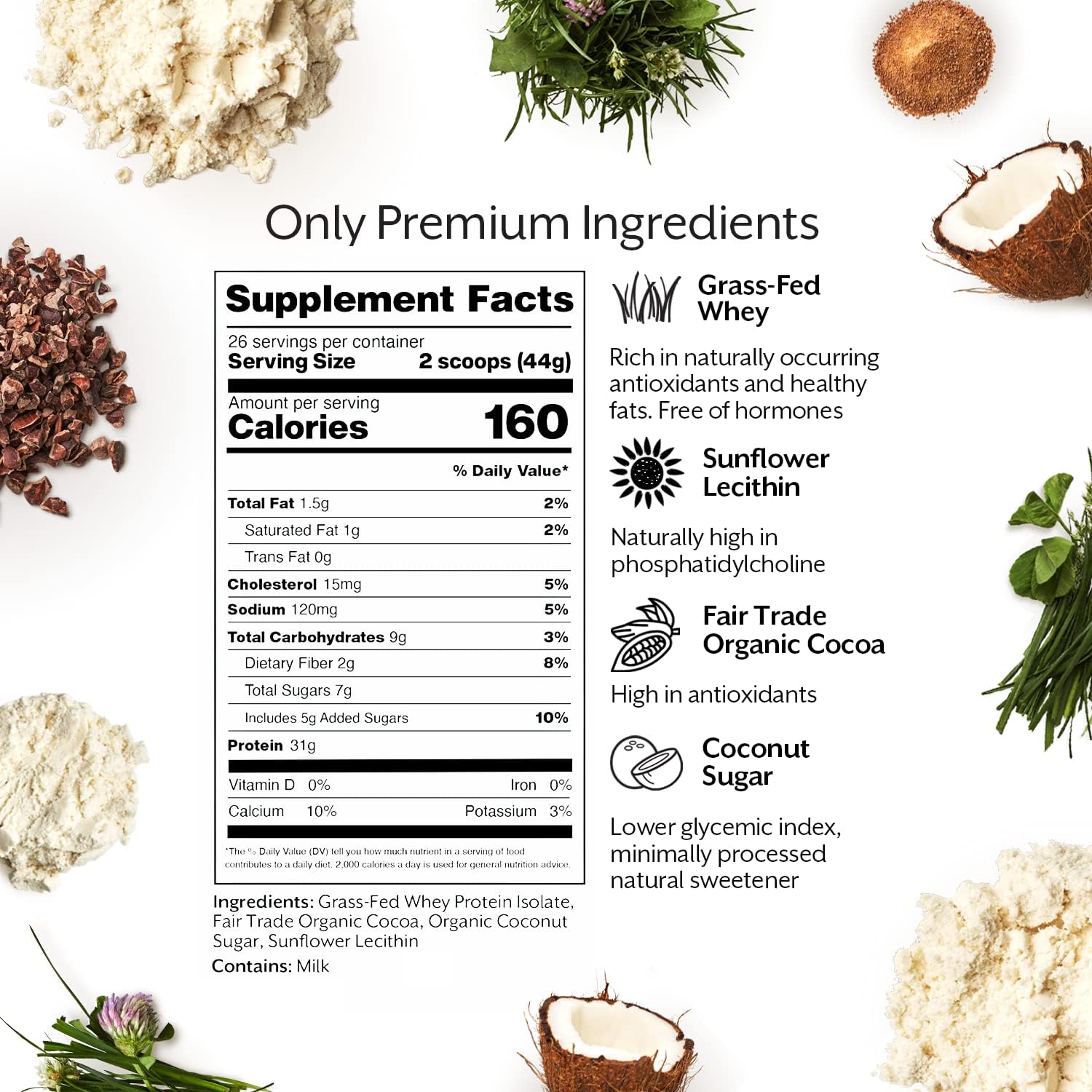 ProMix Nutrition Chocolate Whey Protein Isolate Powder - 5lb Bulk, Grass-Fed & All Natural - Ideal for Post-Workout Shakes, Smoothies, Baking - Gluten-Free & Keto-Friendly