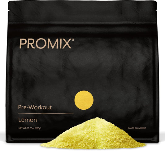 ProMix Nutrition Lemon Pre-Workout Powder - Boost Focus & Performance - Muscle Gain, Endurance, Energy - B12, Caffeine, Beta-Alanine, L-Tyrosine - Gluten & Dairy-Free
