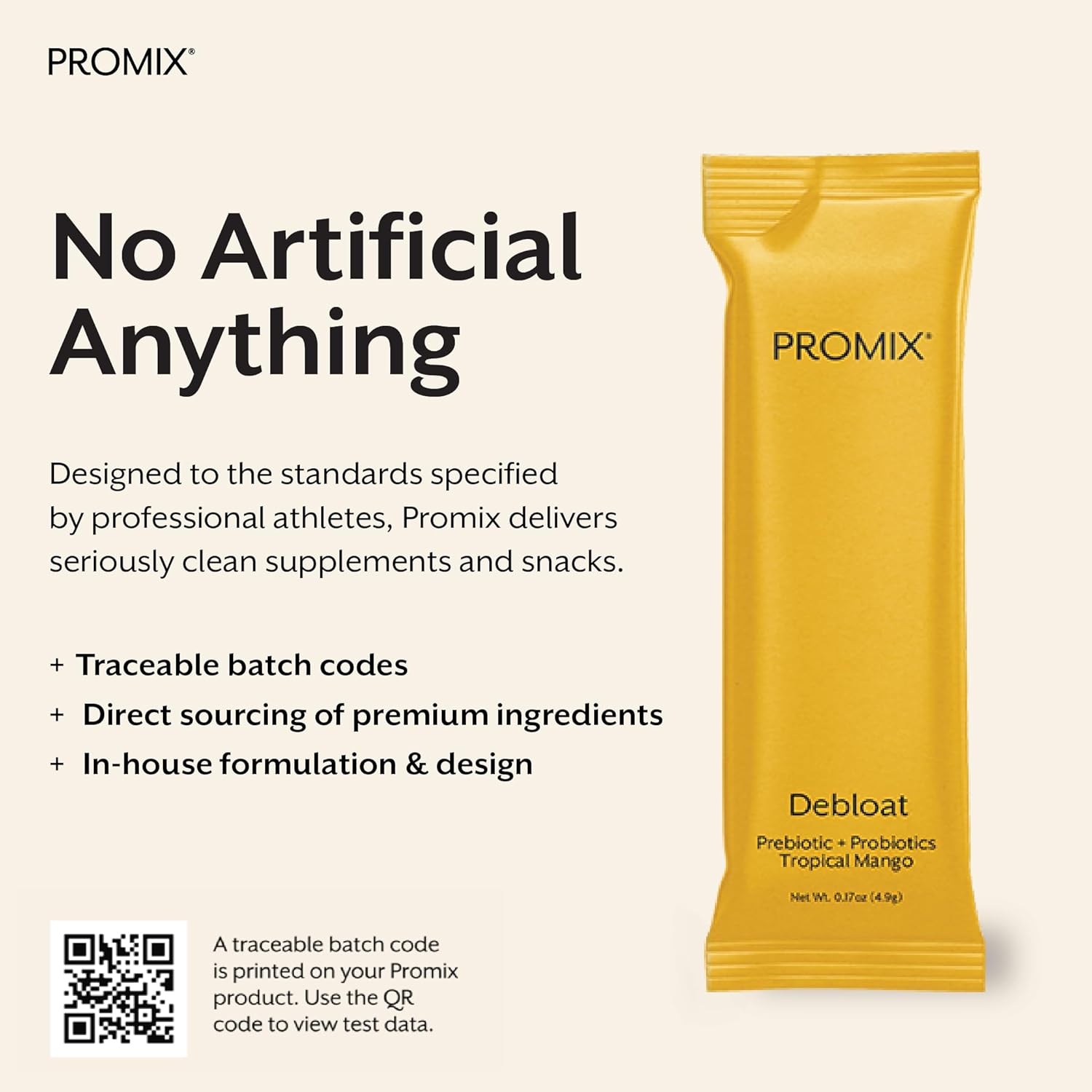 ProMix Nutrition Mango Debloat Prebiotic and Probiotic Supplement - 30 Count - Immune Support and Gut Health