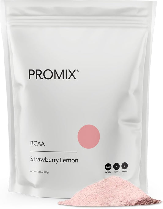 ProMix Nutrition Strawberry Lemon BCAA Powder - Plant-Based Energy for Post-Workout Recovery & Lean Muscle Growth
