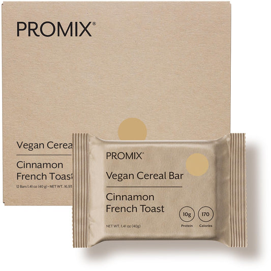 Promix Nutrition Vegan Protein Puff Bars - Cinnamon French Toast Flavor | High Protein, Low Calorie Marshmallow Crispy Treat, Soy Free & Kosher