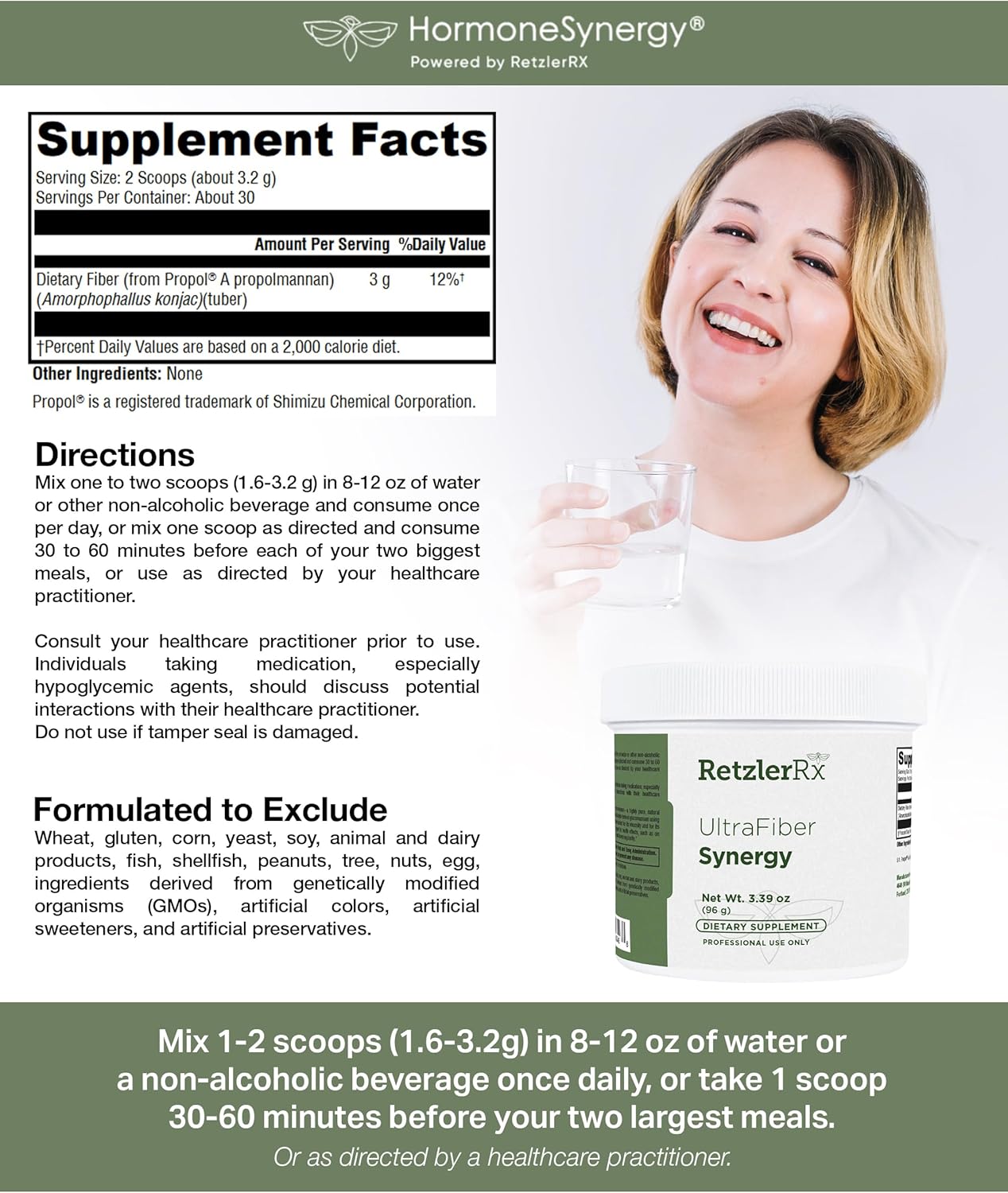 Propolmannan Fiber Lean Powder Supplement for Satiety & Digestive Health - Prebiotic Fiber for Bowel Regularity - Gluten-Free, Non-GMO Formula