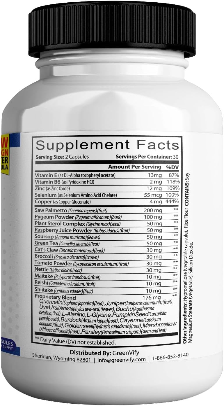 ProstaBiome Max Prostate Support Formula with Saw Palmetto - Natural Herbal Blend, 60 Capsules