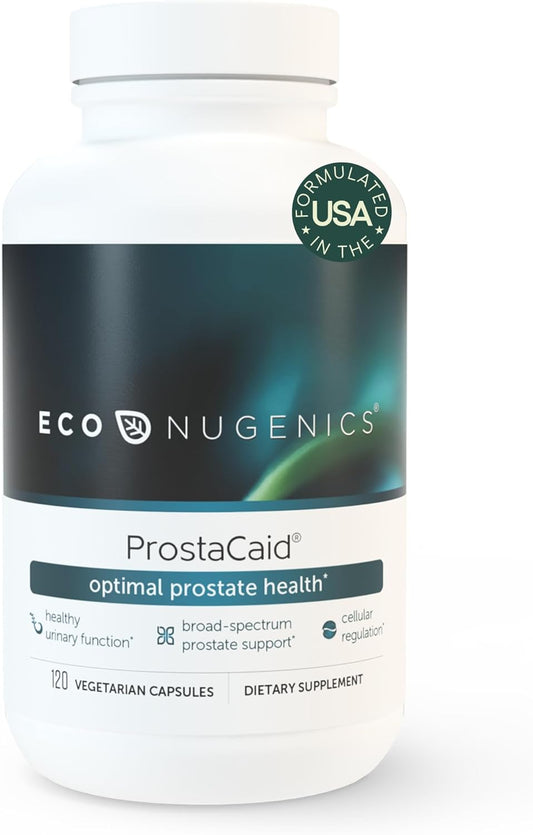 ProstaCaid: Men's Prostate Health Supplement with Saw Palmetto, Berberine, Turmeric, Quercetin, Mushrooms - Supports Detox & Immune System - 120 Capsules