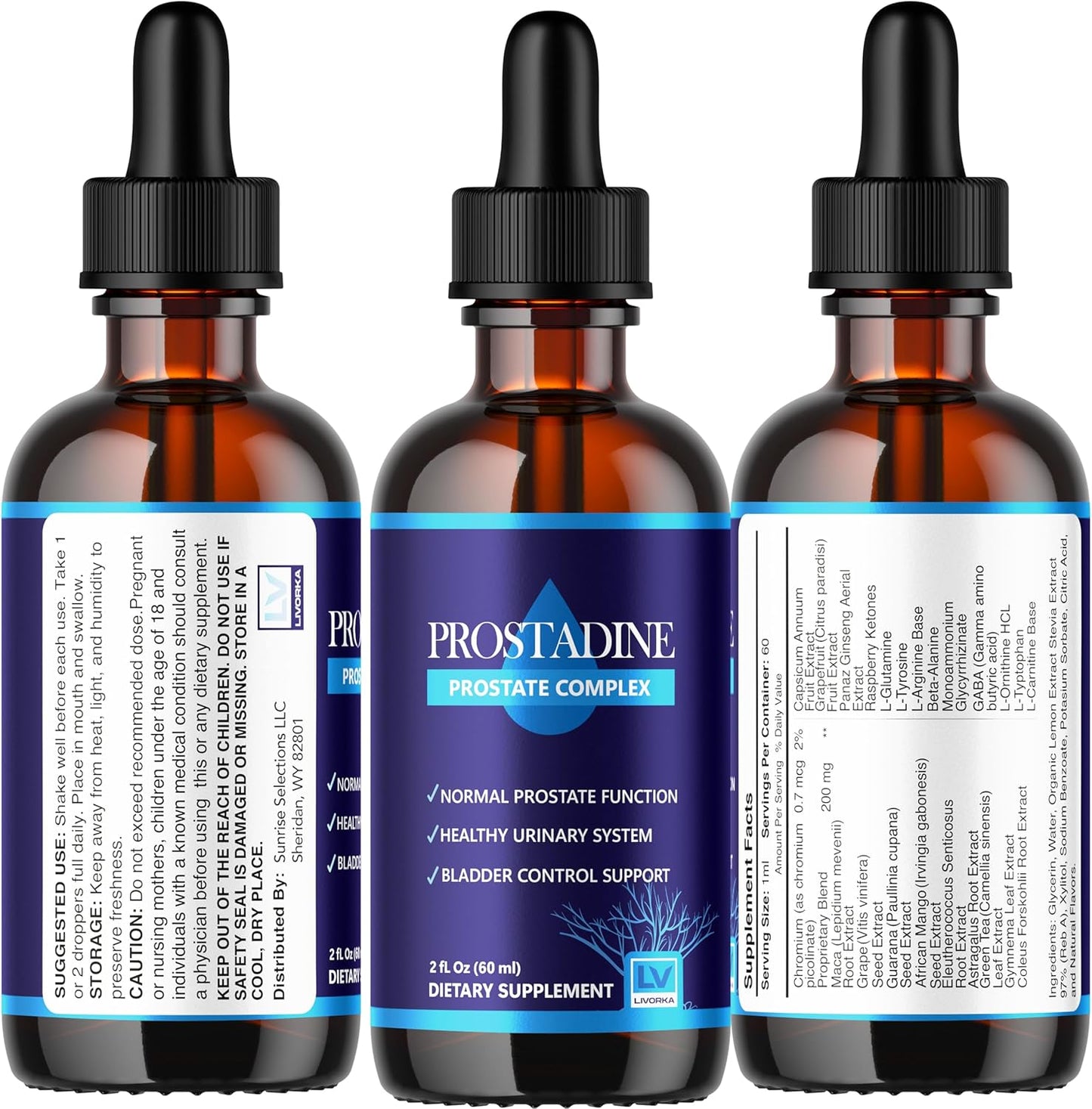 Prostadine Drops by LIVORKA - 3 Pack with Advanced Formula for Prostate Health - 2024 Update and Reviews