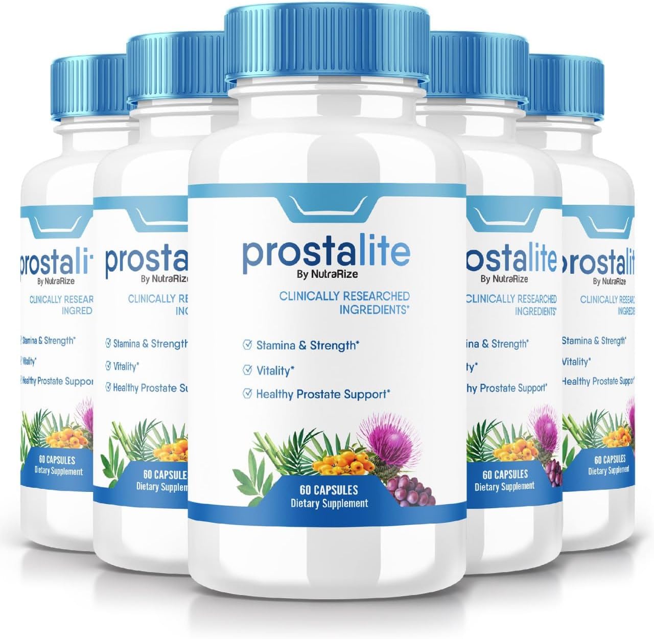 Prostalite Prostate Support Supplement - 5 Pack (300 Capsules) for Maximum Strength and Control