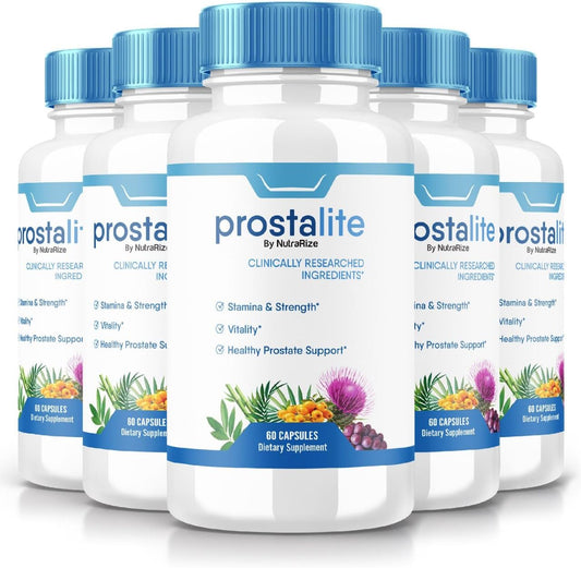 Prostalite Prostate Support Supplement - 5 Pack (300 Capsules) for Maximum Strength and Control