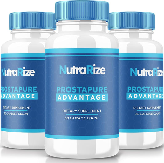 Prostapure Capsules (180 Count) - All-Natural Prostate Supplement for Overall Health - Maximum Strength Formula - NutraRize (3 Pack)