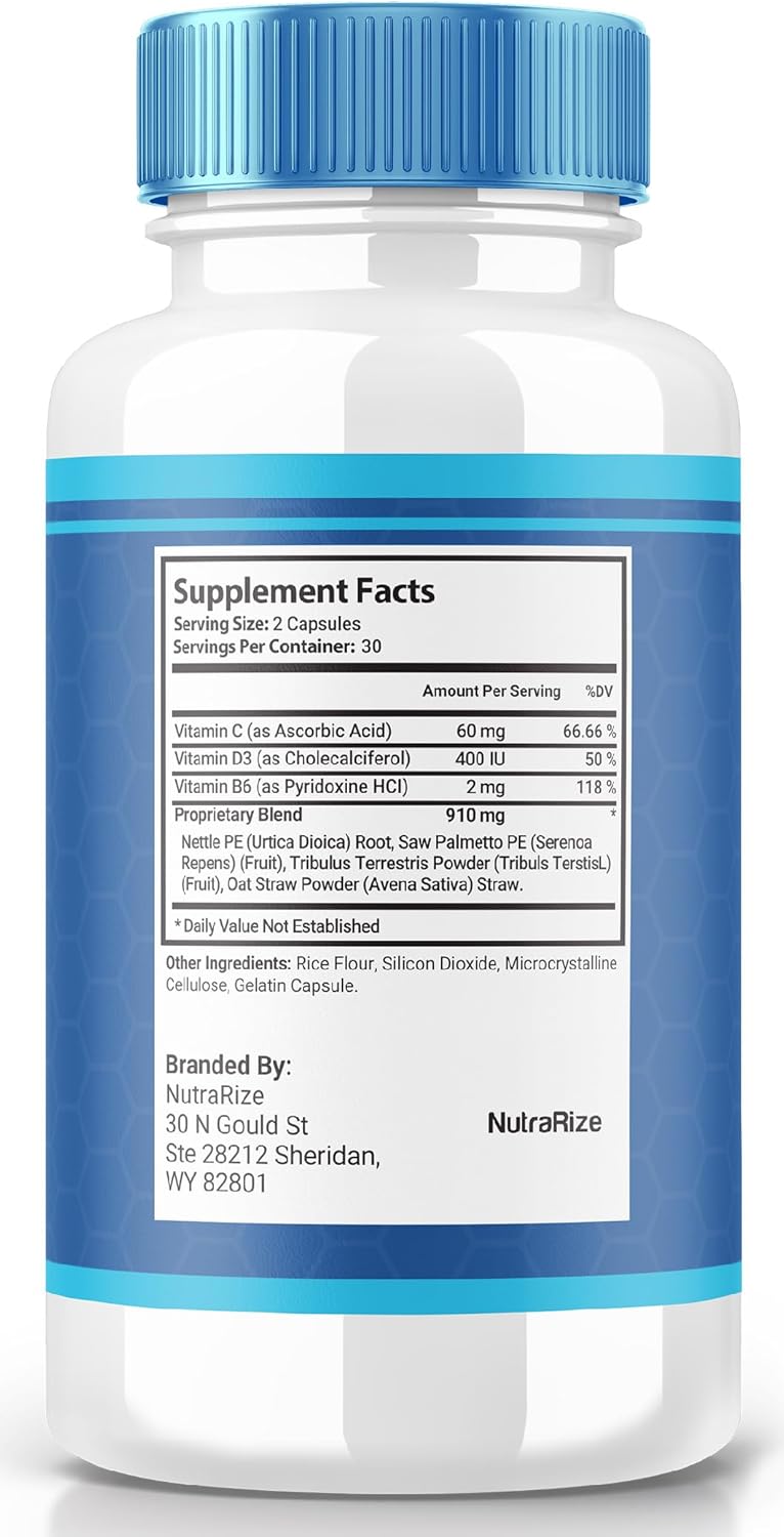 Prostapure Capsules (180 Count) - All-Natural Prostate Supplement for Overall Health - Maximum Strength Formula - NutraRize (3 Pack)