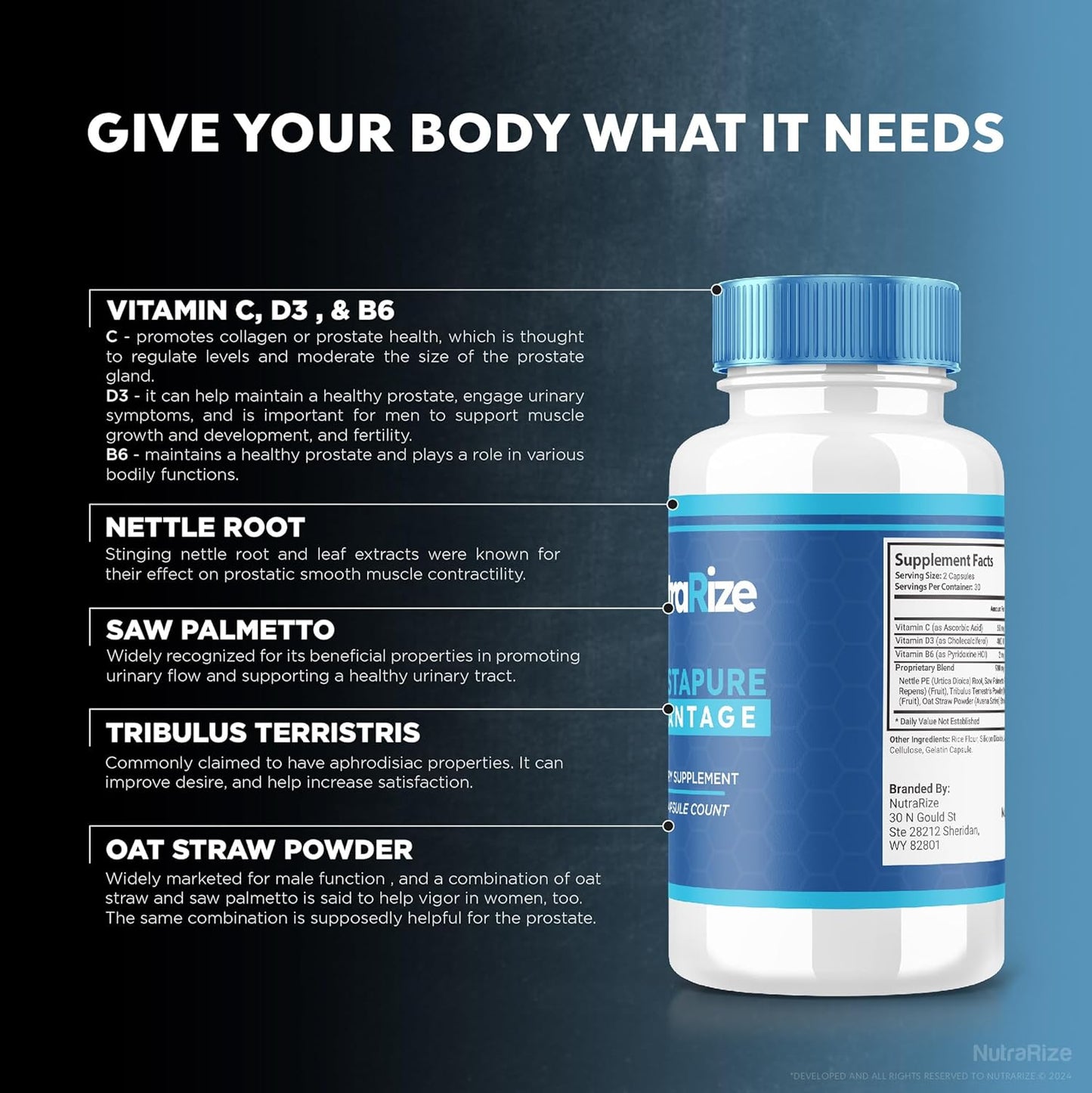 Prostapure Capsules (180 Count) - All-Natural Prostate Supplement for Overall Health - Maximum Strength Formula - NutraRize (3 Pack)