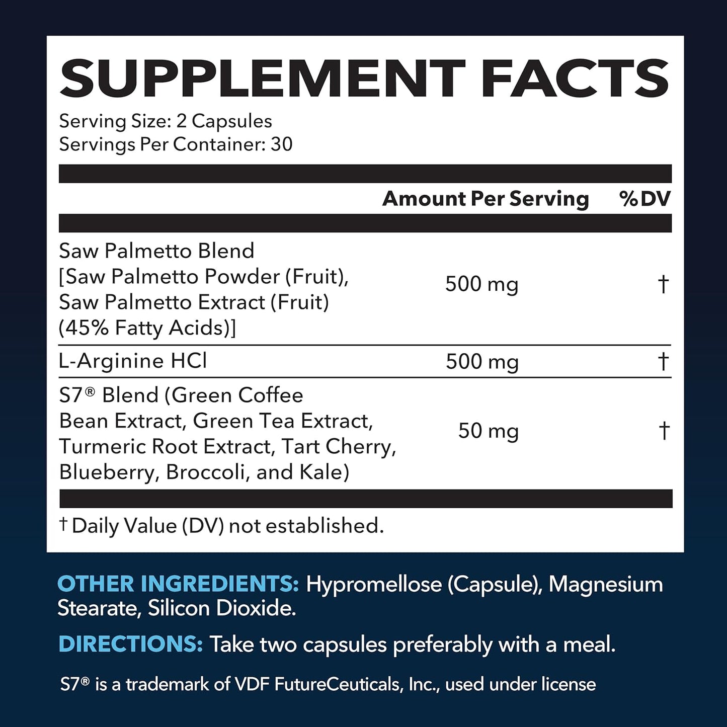 Prostate Health and Nitric Oxide Supplements for Men - Saw Palmetto and L-Arginine Blend - Vegan, Non-GMO - 60 Count