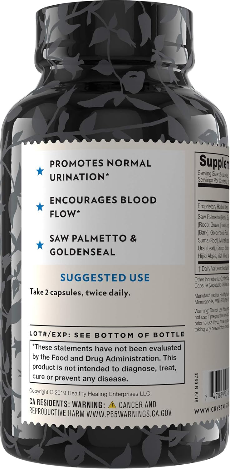 Prostate Health Formula with Saw Palmetto, Ginger, and Pygeum - 60 Capsules for Men - Bladder and Urine Support - Non-GMO