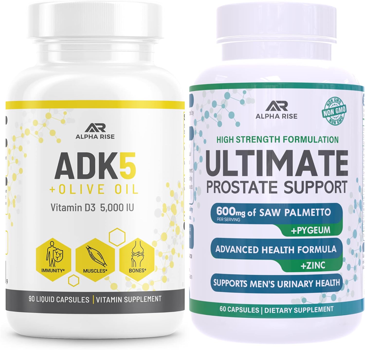 Prostate Health Supplement for Men - ALPHA RISE ADK 5 Vitamin + OTC Prostate Support