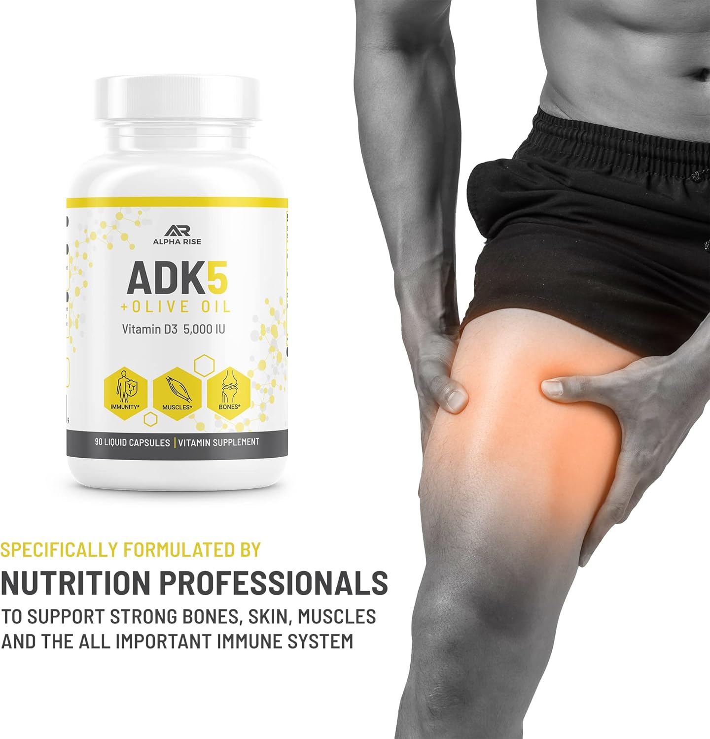 Prostate Health Supplement for Men - ALPHA RISE ADK 5 Vitamin + OTC Prostate Support