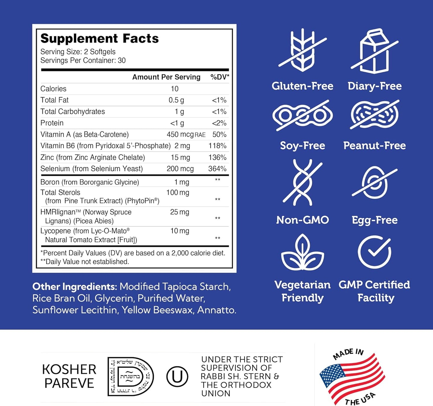 Prostate Health Supplements for Men - Zahler ProstAid+ with Lycopene & Norway Spruce - Supports Urine Flow - Made in USA - Kosher - 60 Vegetarian Softgels