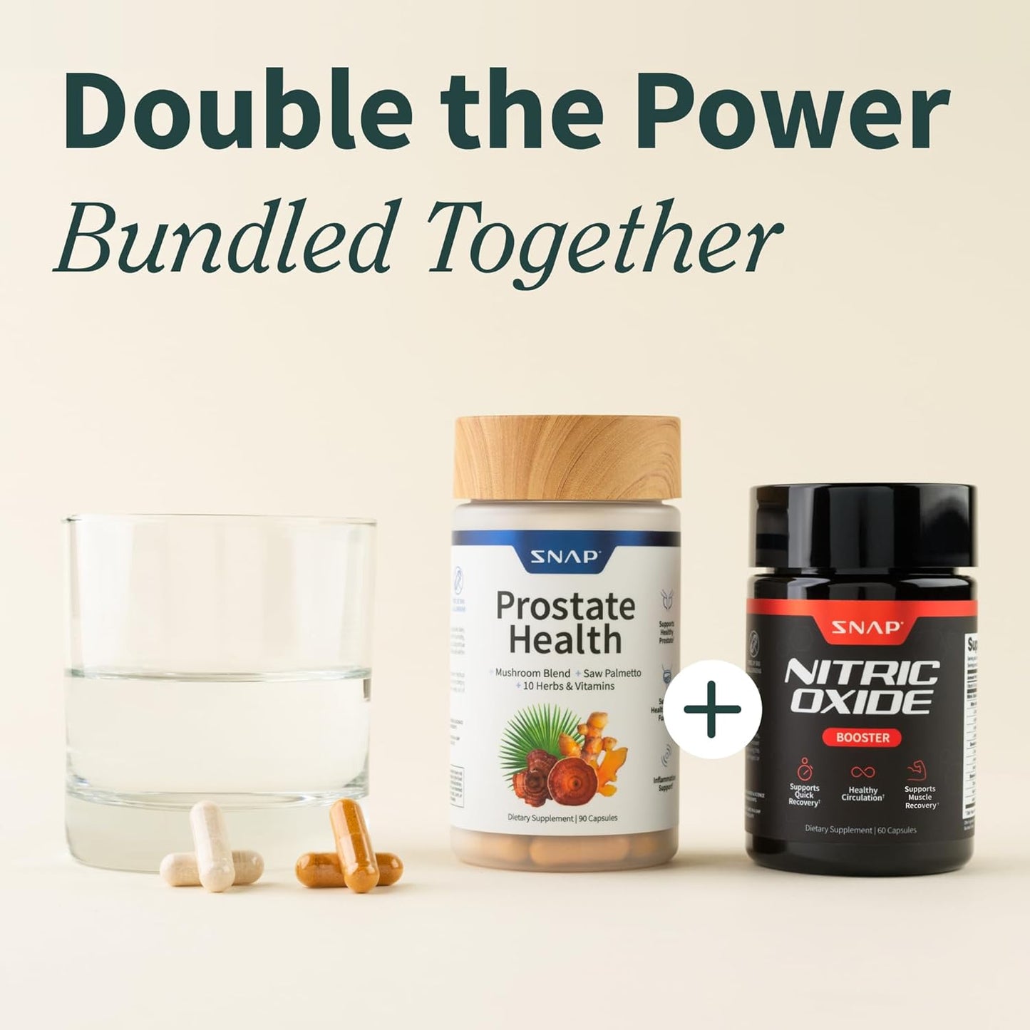 Prostate Health Support Bundle with Nitric Oxide Booster - 90 & 60 Capsules