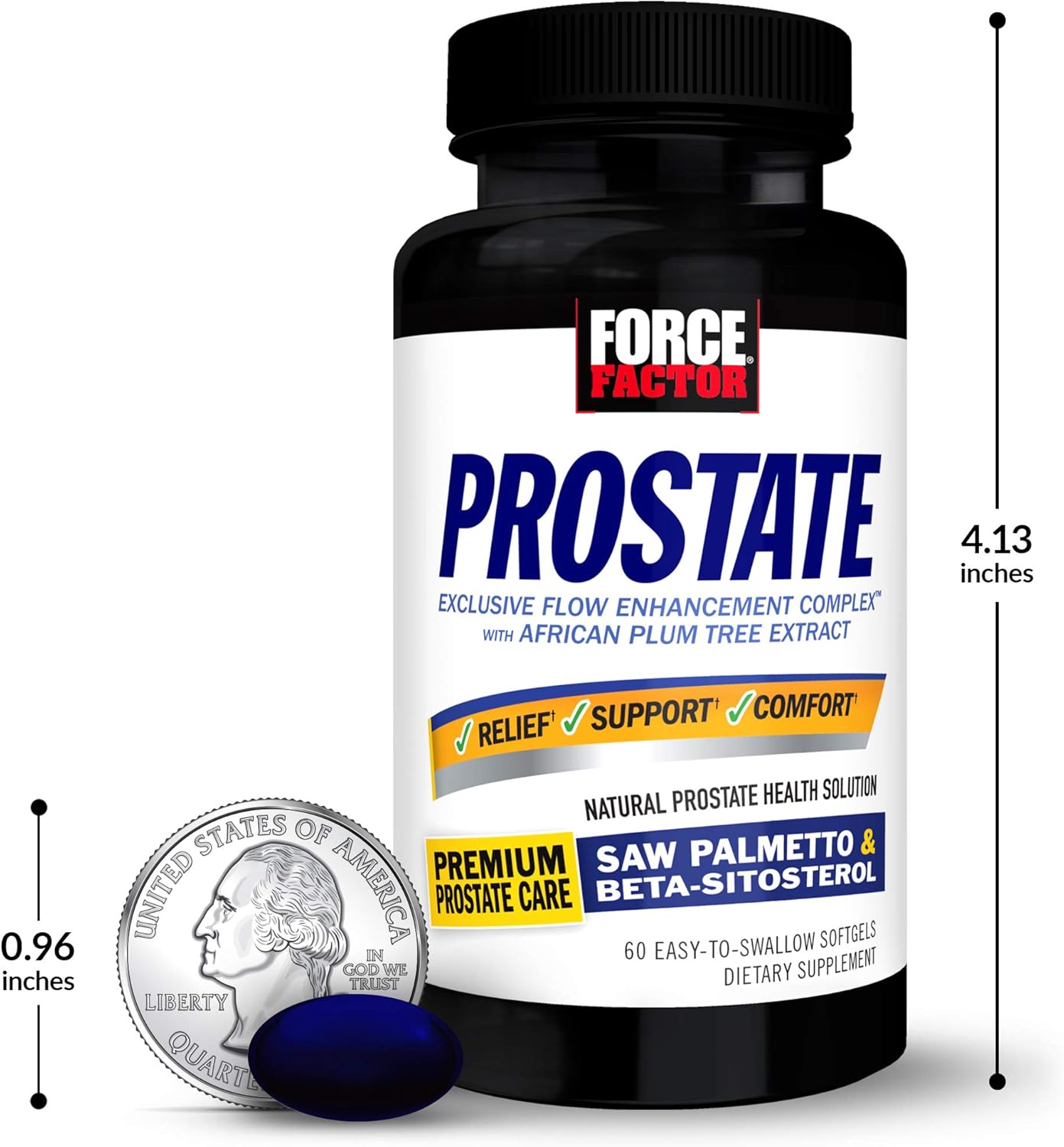 Prostate Health Support Supplement for Men - Saw Palmetto, Beta Sitosterol, Size Support, Urinary Relief - 180 Softgels - 3-Pack