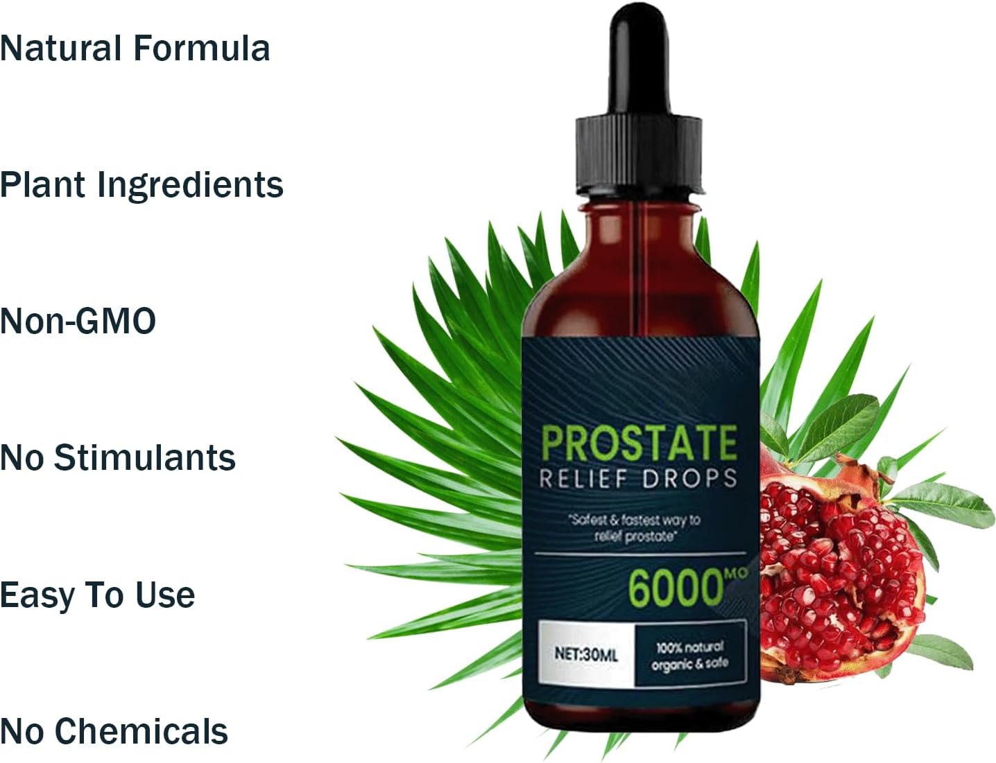 Prostate Relief Drops - Natural Herbal Supplement for Men's Health, DHT Blocker Urinary Support (3pcs)
