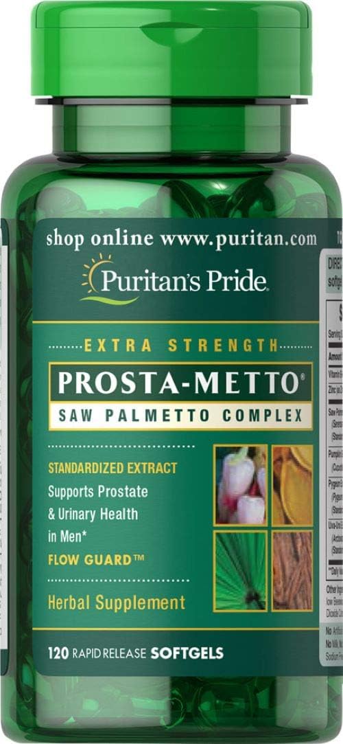 Prostate Support Supplement for Men - Puritan's Pride Prosta-Metto® Saw Palmetto Complex, 120 Count