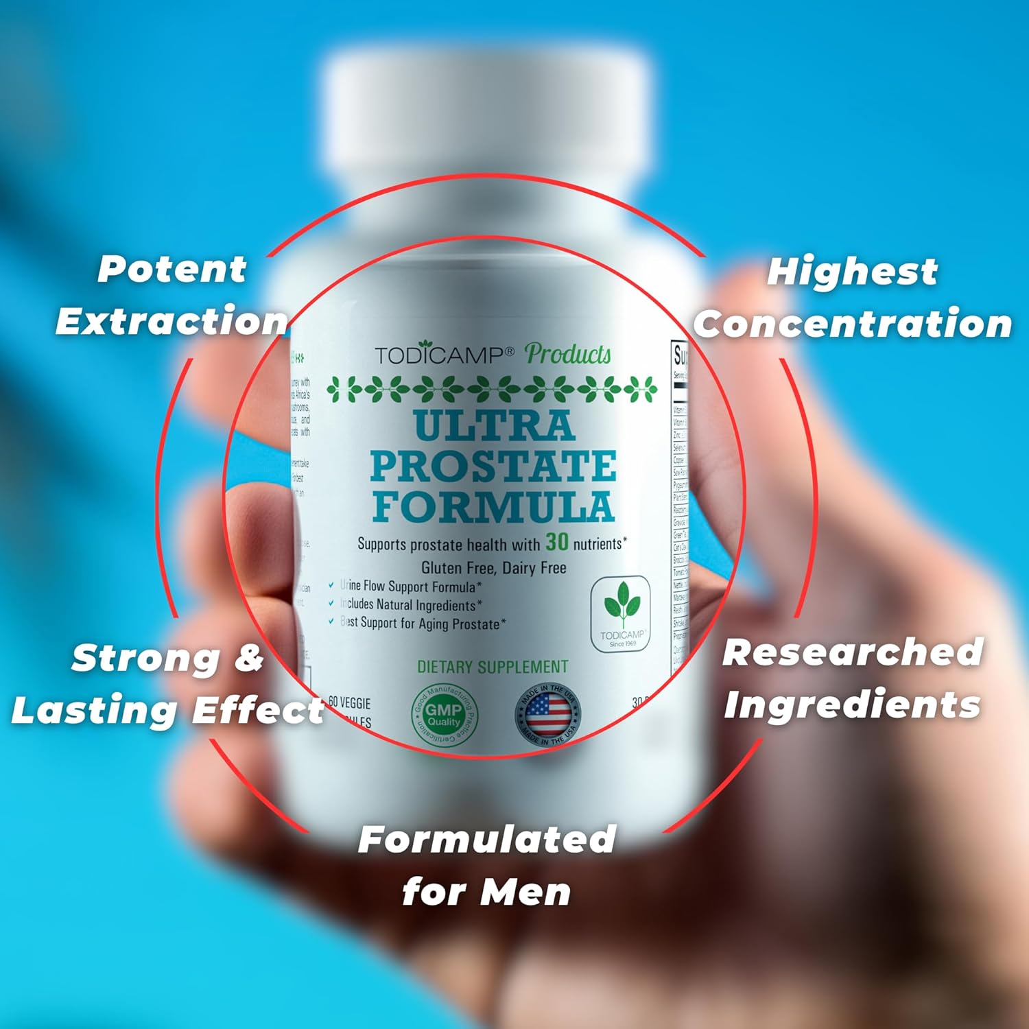 Prostate Support Supplement with Saw Palmetto & Bladder Control Complex - 30 Day Supply