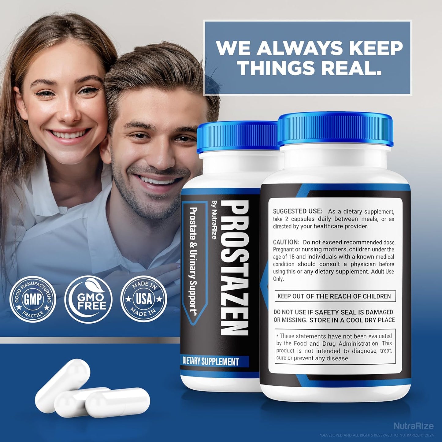 Prostazen Capsules (2 Pack) for Prostate Health Support - Premium Formula with 120 Capsules - Prosta Zen Pills Review