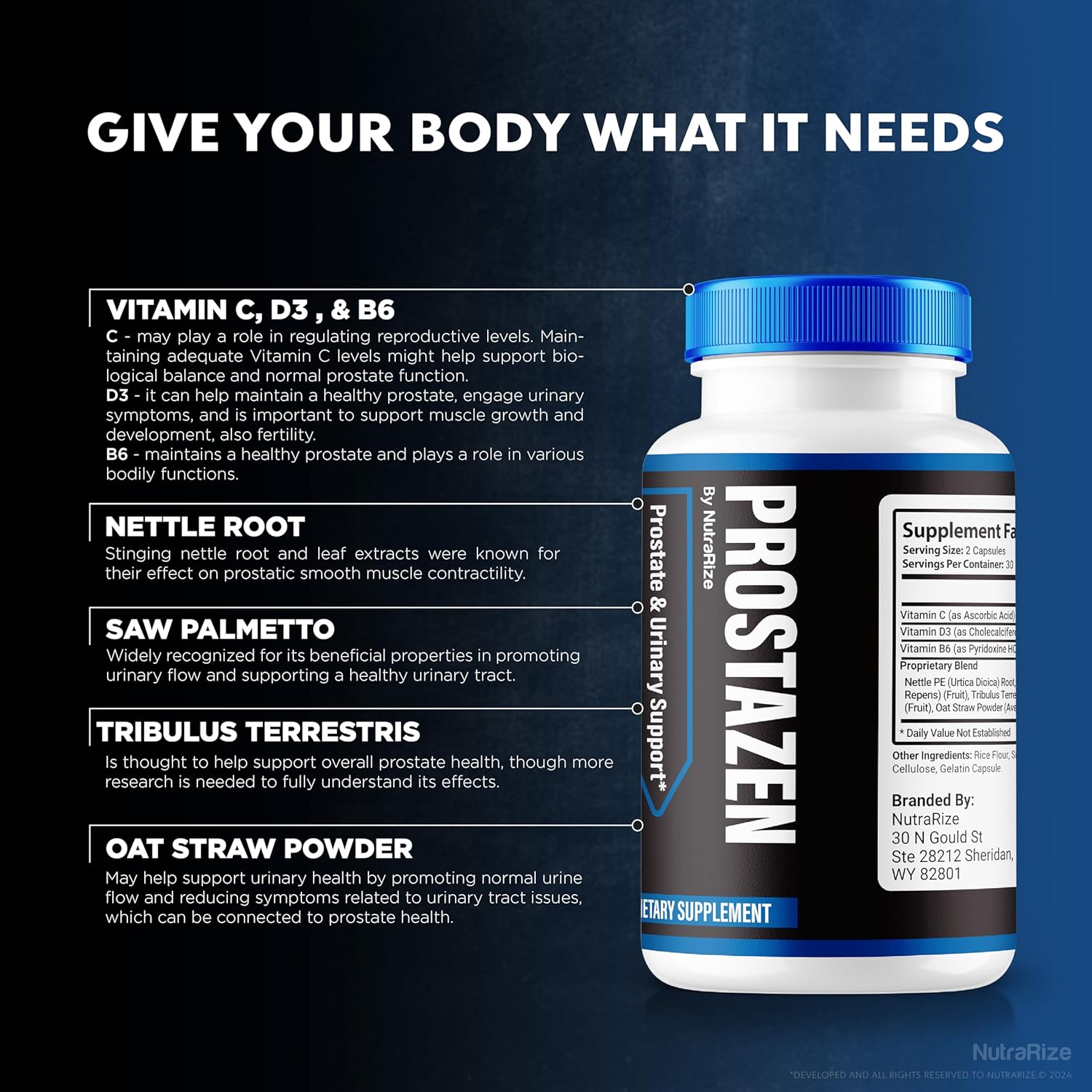 Prostazen Capsules 5 Pack - Premium Formula for Healthy Prostate Support - NutraRize Prostazen Pills (300 Capsules)