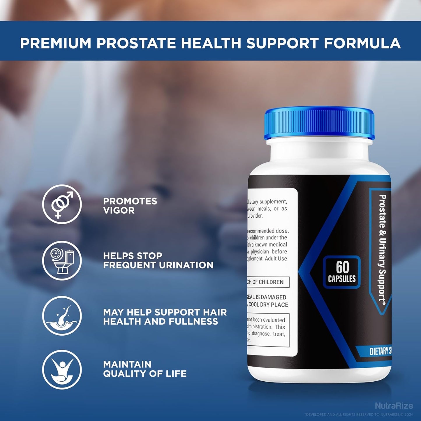 Prostazen Capsules 5 Pack - Premium Formula for Healthy Prostate Support - NutraRize Prostazen Pills (300 Capsules)