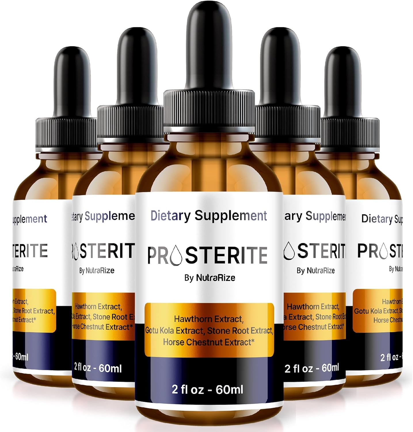 Prosterite Drops (5 Pack) - Natural Prostate Support Formula with Maximum Strength Herbal Blend - 150 Servings, Official Reviews
