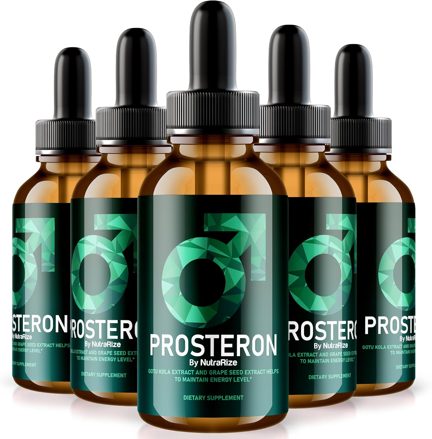 Prosteron Drops 5 Pack - All-Natural Prostate Health Supplement with Premium Vitamins - Supports Healthy Circulation - 150 Servings
