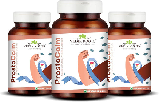 ProstoCalm Ayurvedic Supplement for Prostate & Urinary Tract Health | 60 Veg Capsules - Pack of 180 (3-Pack)