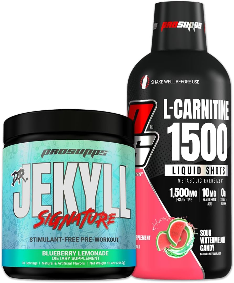PROSUPPS Dr. Jekyll Blueberry Lemonade & L-Carnitine 1500 Sour Watermelon Candy Combo