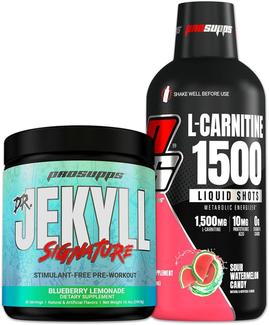 PROSUPPS Dr. Jekyll Blueberry Lemonade & L-Carnitine 1500 Sour Watermelon Candy Combo