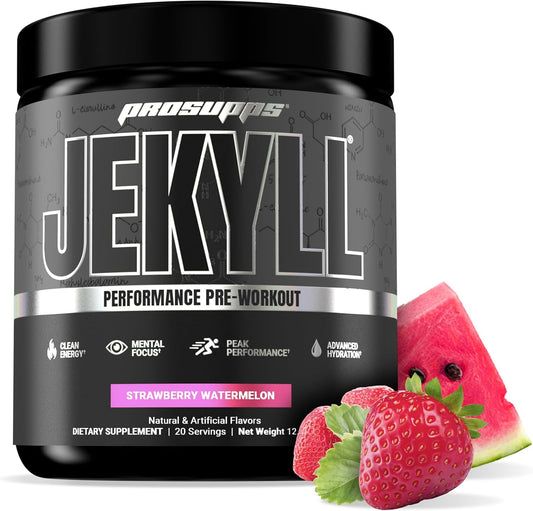 PROSUPPS Dr. Jekyll Low Stim Pre-Workout with Nootropic Focus Boost (20 Servings, Strawberry Watermelon Flavor) for Men & Women
