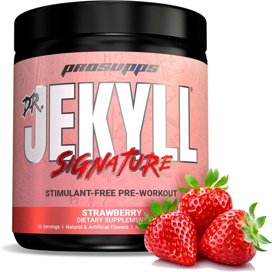 PROSUPPS Dr. Jekyll Strawberry Pre-Workout Powder - Caffeine-Free, Intense Focus & Energy - 30 Servings