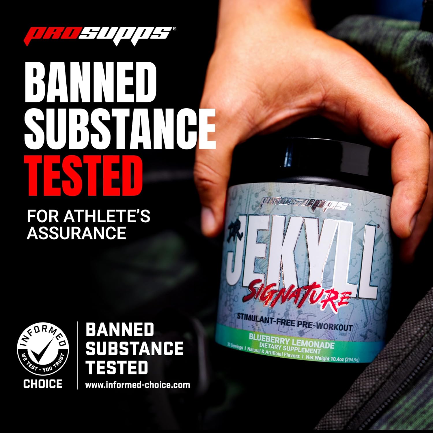 PROSUPPS Dr. Jekyll Strawberry Pre-Workout Powder - Caffeine-Free, Intense Focus & Energy - 30 Servings