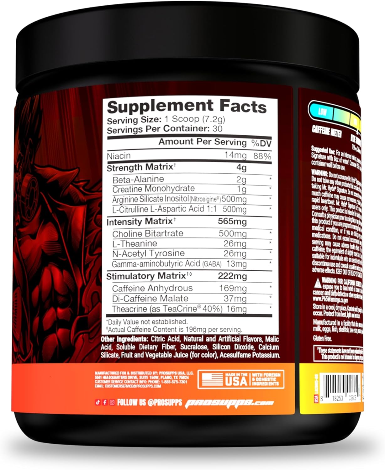 PROSUPPS Hyde Signature Sustained Pre-Workout with Fruit Punch Flavor and Creatine 300 Combo Pack
