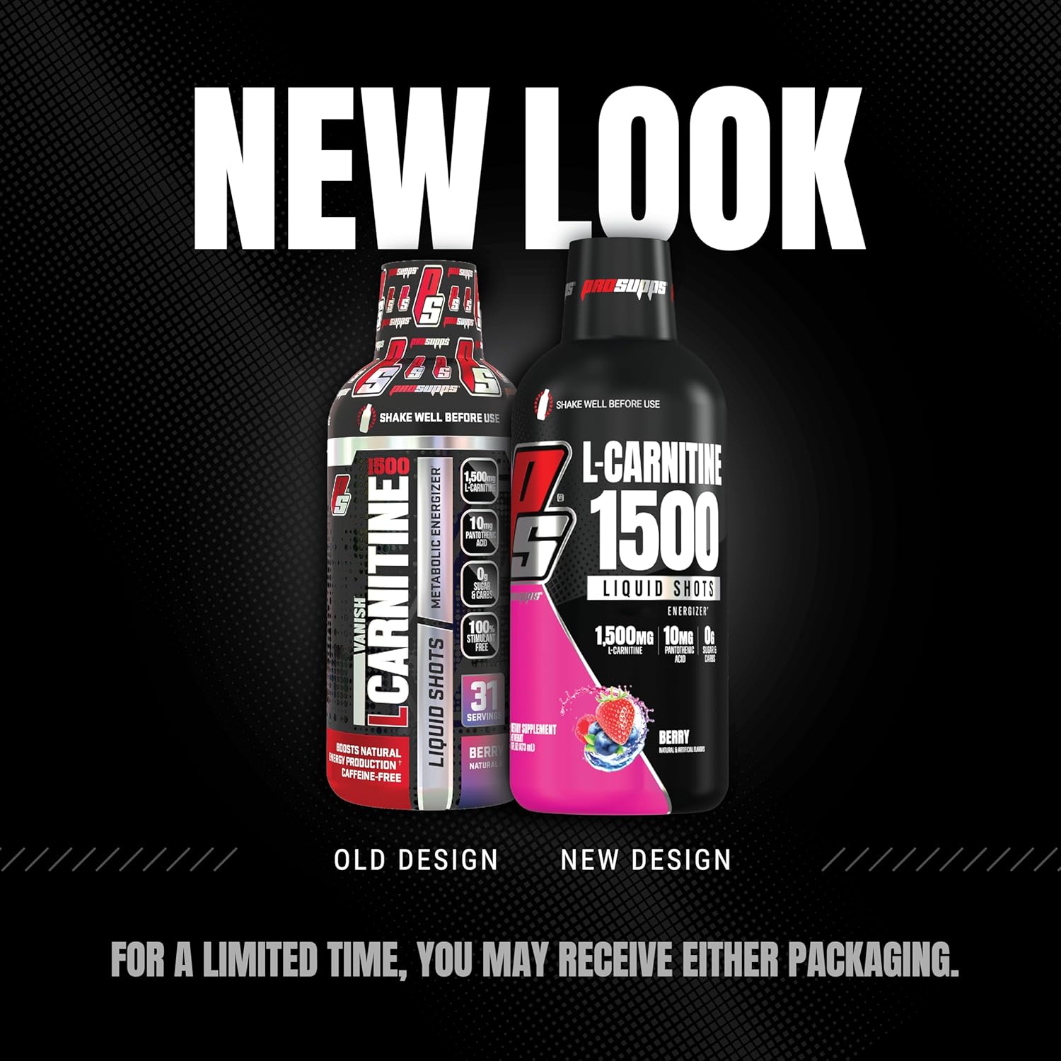 PROSUPPS L-Carnitine Liquid Shots - Stimulant-Free Workout Drink for Men & Women - Boost Performance & Recovery - Clean Energy, Sugar & Carb-Free (31 Servings, 1500 Berry)
