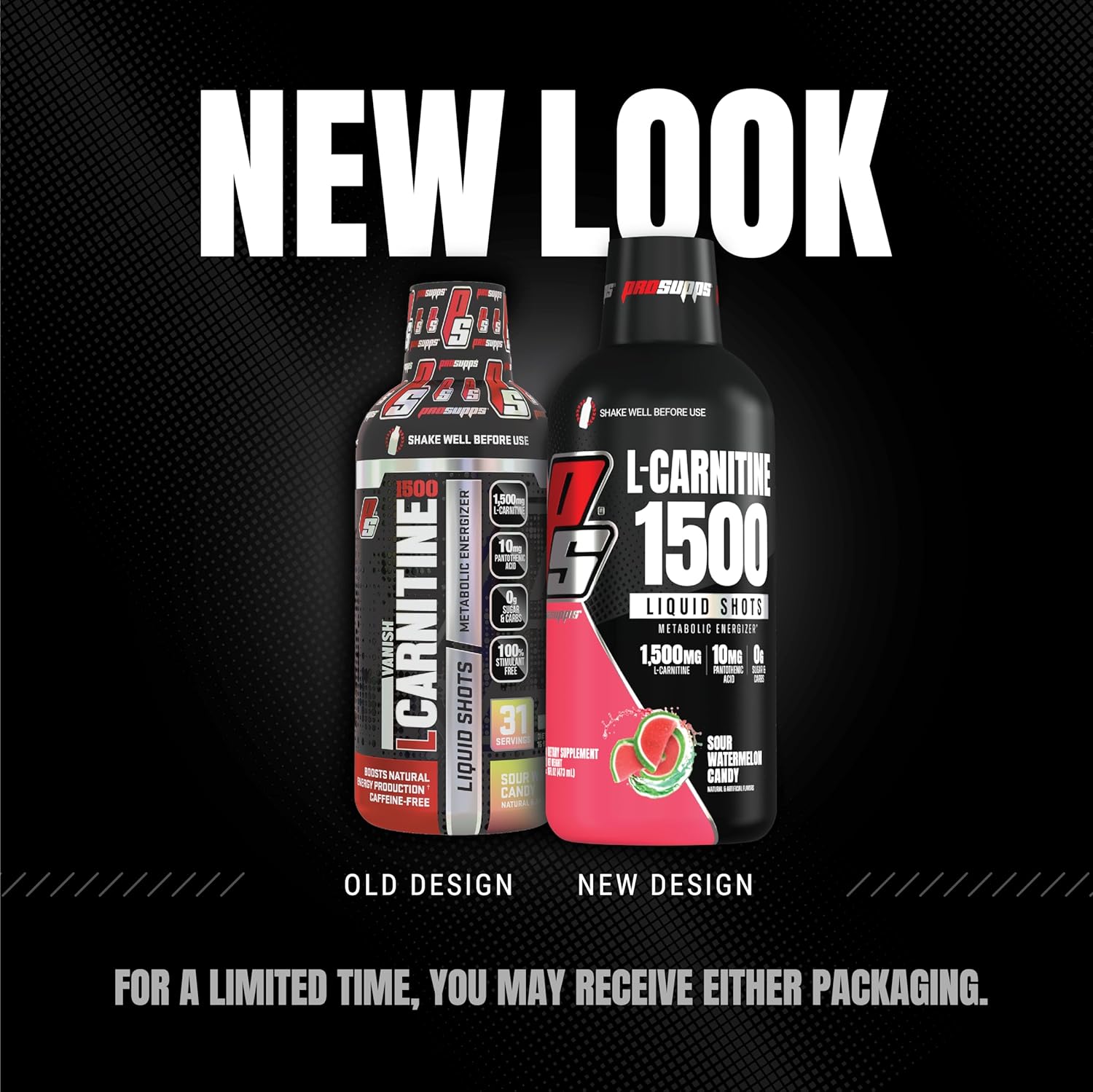 PROSUPPS L-Carnitine Liquid Shots: Stimulant-Free Workout Drink for Performance & Recovery - Clean Energy, No Sugar, No Carbs - Watermelon Flavor (31 Servings)