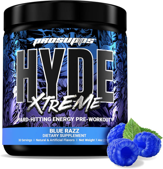 PROSUPPS® Mr. Hyde® Xtreme Blue Razz Pre-Workout Powder - Boost Energy, Endurance & Focus with Beta Alanine, Creatine & Nitrosigine (30 Servings)
