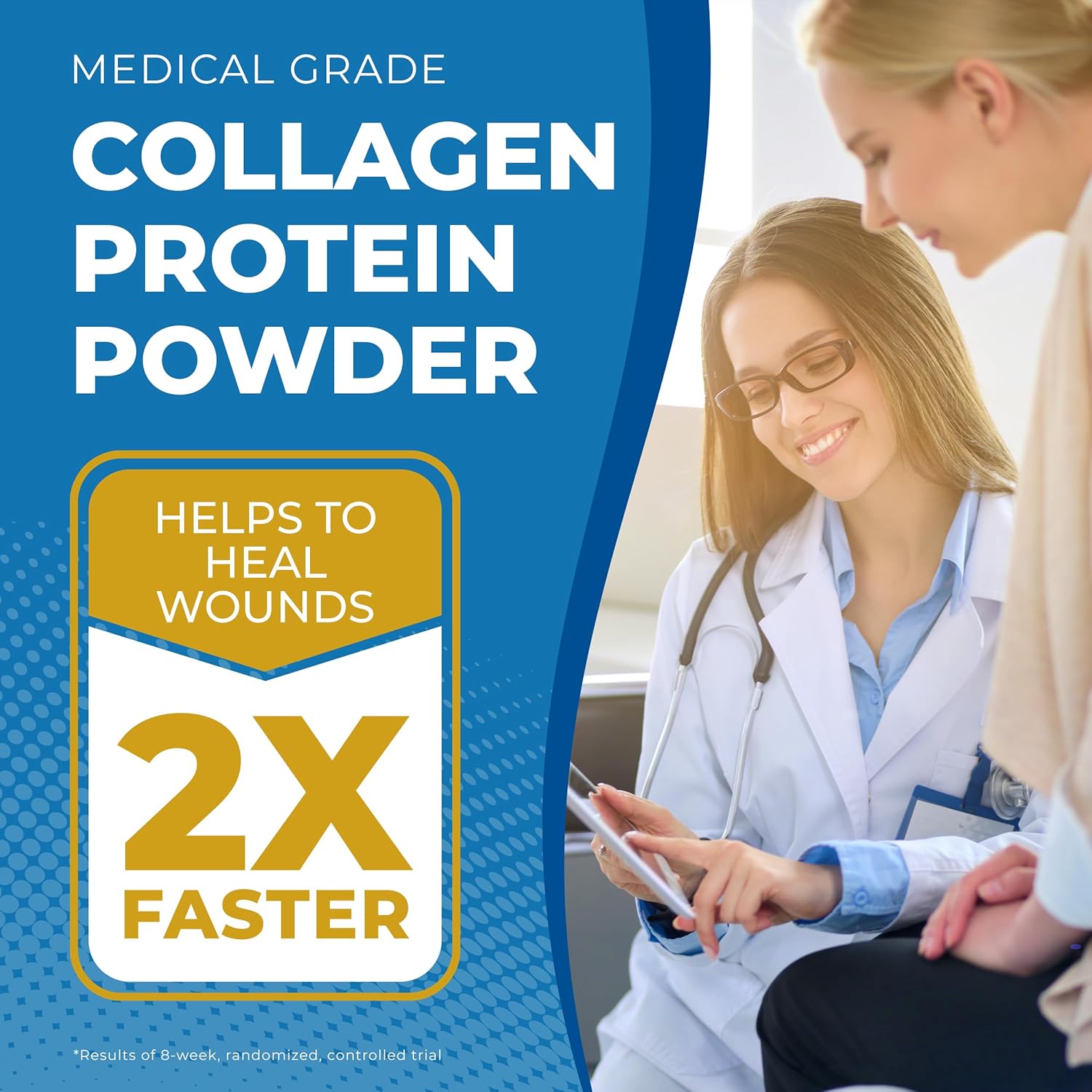 ProT Gold Collagen Protein Powder with Vitamin C and Arginine for Wound Support, 17g Protein, Grass Fed, Vanilla Flavor, 23 oz